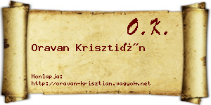 Oravan Krisztián névjegykártya